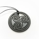 Pendant with engraving "Spirals" Of Mineral Shungite 50mm